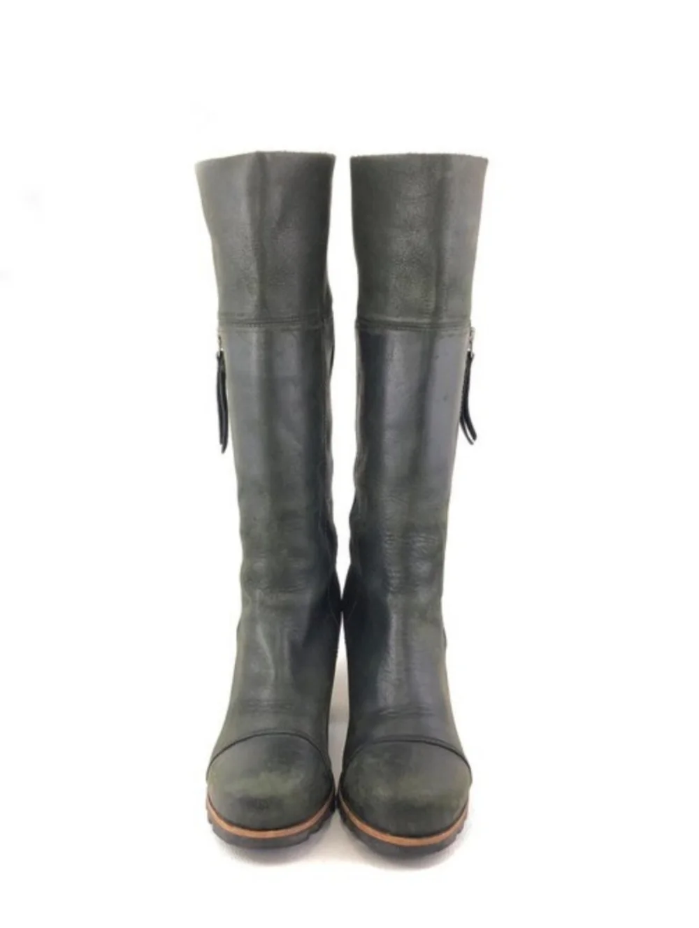 Sorel Addington Tall Black Leather Boots 8 - Picture 5 of 5